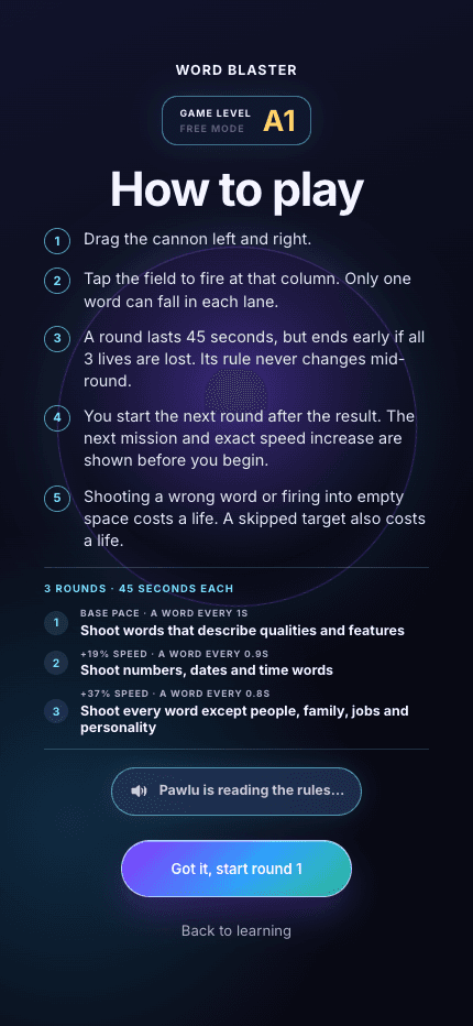KeelAI interface example: Maltese word game